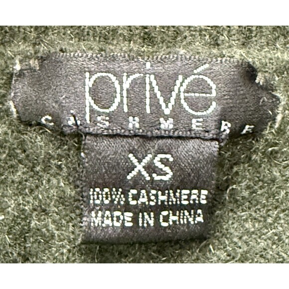 Prive Women’s 100% Cashmere Dark Green Sweater Quiet Luxury Timeless Classic XS - Picture 5 of 8